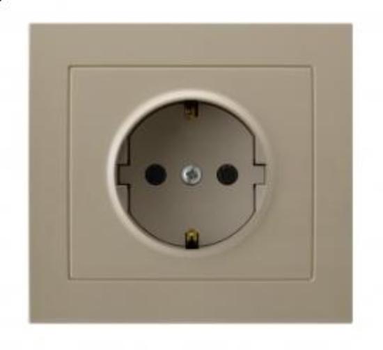Prekės „Potinkinė rozetė su įžeminimu KIER GP-1WS/01, smėlio spalvos“ paveikslėlis