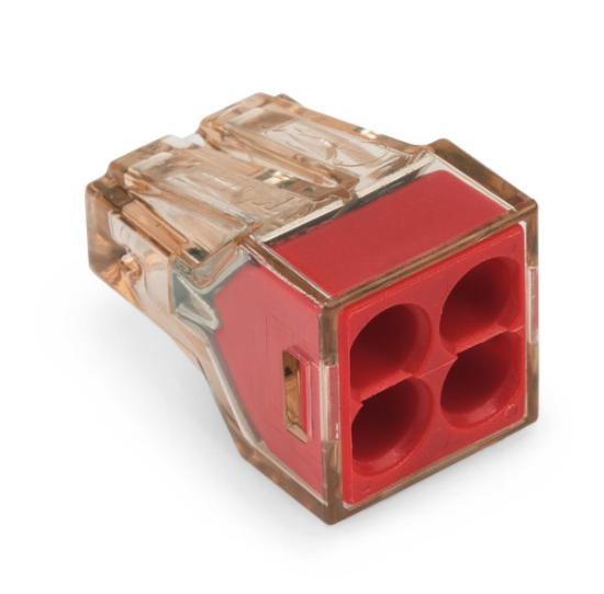 Prekės „Jungtis 4 laidų 4/1,5 x 4 mm ruda 5 vnt Wago“ paveikslėlis
