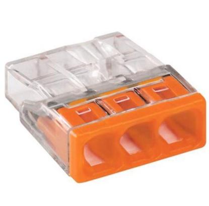 Prekės „Jungtis 3 laidų 3/0,5 x 2,5 mm oranžinė 5 vnt Wago“ paveikslėlis