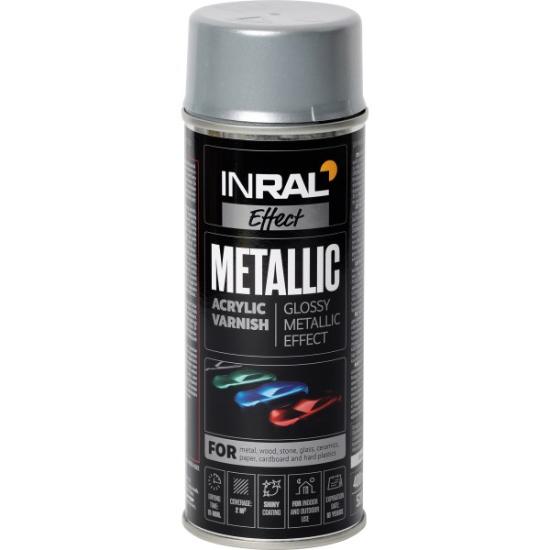 Prekės „Dažai aerozoliniai INRAL METALLIC sidabro spalvos 400 ml“ paveikslėlis