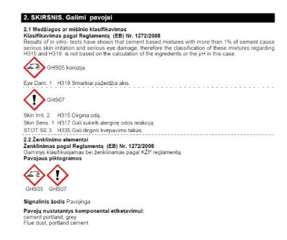 Prekės „Cementinis glaistas Weber VH, baltas, 5 kg“ paveikslėlis