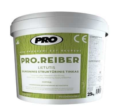 Prekės „Struktūrinis, dekoratyvinis akrilinis tinkas PRO REIBER 1,5mm 25kg“ paveikslėlis