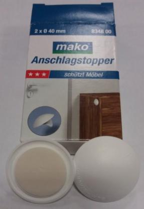 Prekės „Atrama durų lipni balta Ø 40 mm 2 vnt Mako“ paveikslėlis