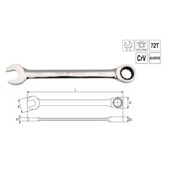 Prekės „Raktas kombinuotas 11 mm su terkšle Yato YT-0192“ paveikslėlis
