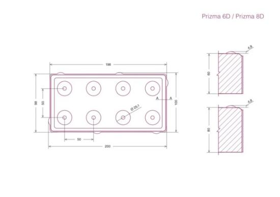 Prekės „Trinkelė Prizma 8D geltona BM 200x100x80 (mm)“ paveikslėlis