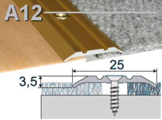 Prekės „Profilis sujungimo A12-02 šampano spalva 25 x 2 mm 2,70 m“ paveikslėlis