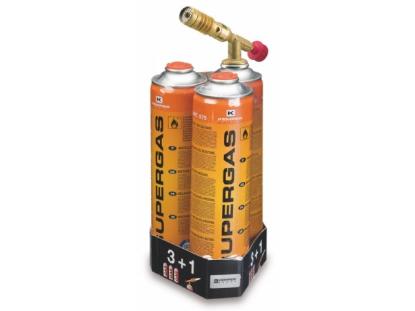 Prekės „Degiklis su piezu ir 3 vnt dujų balionų 600 ml Supergas Kemper“ paveikslėlis