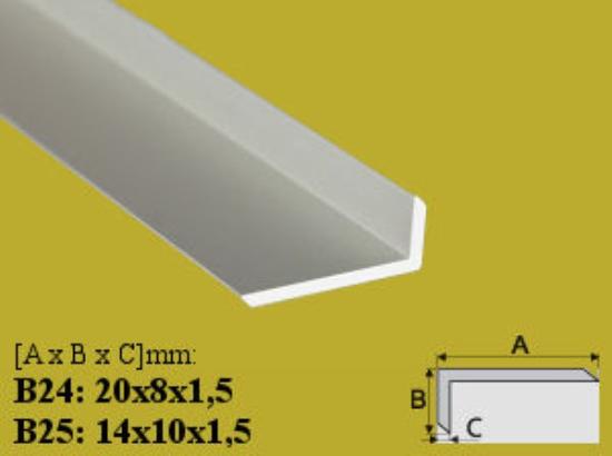 Prekės „Profilis kampinis aliuminis B24 20 x 8 mm 1 m“ paveikslėlis