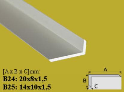 Prekės „Profilis kampinis aliuminis B24 20 x 8 mm 2 m“ paveikslėlis