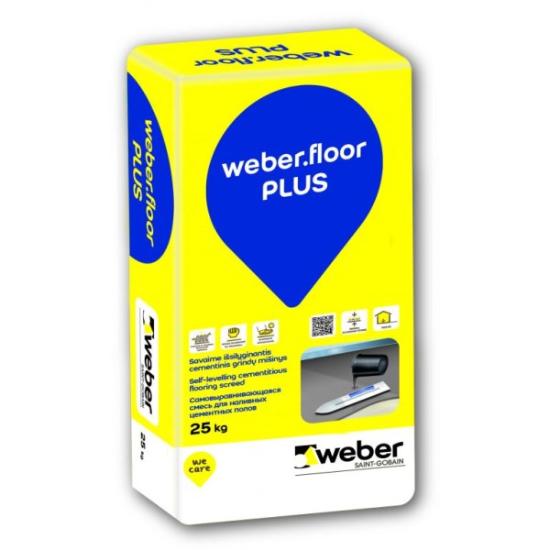 Prekės „Mišinys grindų savaime išsilyginantis WEBER Floor PLUS, 25 kg“ paveikslėlis