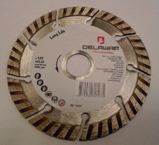 Prekės „Diskas deimantinis 125x2,5x22,2 mm Turbo Delawar“ paveikslėlis