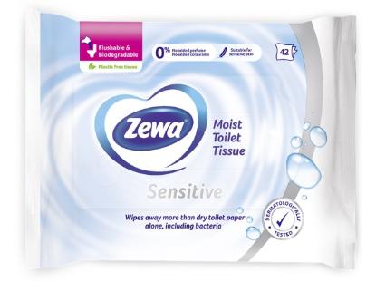 Prekės „Drėgnas tualetinis popierius 42 vnt Zewa Sensitive“ paveikslėlis