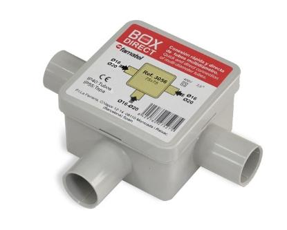 Prekės „Montažinė dėžutė vamzdžiams  d16/20 3059 75 x 75 x 39 mm Famatel“ paveikslėlis