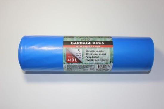 Prekės „Maišai šiukšlėms LDPE EXTRA 2 sl 410 L (5vnt/rul.)“ paveikslėlis