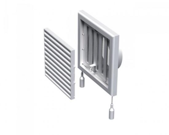 Prekės „Grotelės ventiliacinės su žaliuzi ir tinkleliu plastikinės 154 x 154 mm Vents“ paveikslėlis