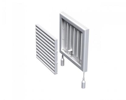 Prekės „Grotelės ventiliacinės su žaliuzi ir tinkleliu plastikinės 186 x 186 mm Vents“ paveikslėlis