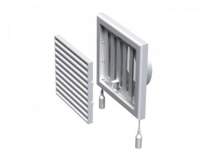 Prekės „Grotelės ventiliacinės su žaliuzi ir tinkleliu plastikinės 186 x 186 mm Vents“ paveikslėlis