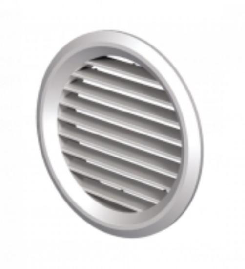 Prekės „Grotelės ventiliacinės su tinkleliu plastikinės d 50-59 / 47 mm baltos Vents“ paveikslėlis