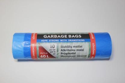 Prekės „Šiukšlių maišai HDPE 60 l 10 vnt / rul“ paveikslėlis