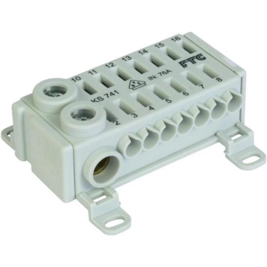 Prekės „Gnybtas laidų sujungimui universalus KS 741 2 x 25 + 14 x 4 mm x 76A FTG“ paveikslėlis