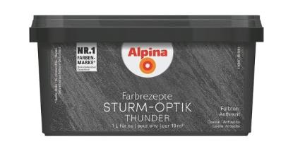 Prekės „Dažai dekoratyviniai Alpina Farbrezepte Sturm-Optik, Anthrazit 1 l“ paveikslėlis