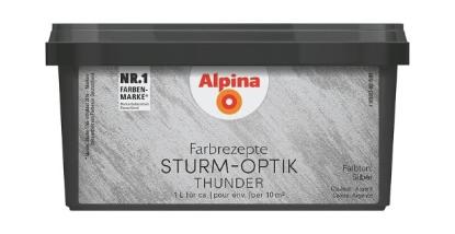 Prekės „Dažai dekoratyviniai Alpina Farbrezepte Sturm-Optik, Silber 1 l“ paveikslėlis