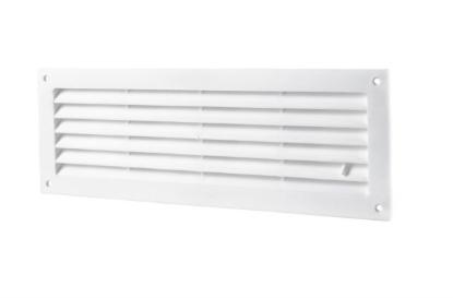 Prekės „Grotelės ventiliacinės plastikinės su žaliuzi 124 x 462 mm Vents“ paveikslėlis
