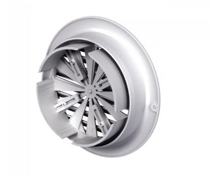 Prekės „Grotelės ventiliacinės plastikinės reguliuojamos d 100 - 125 / 160 mm baltos Vents“ paveikslėlis