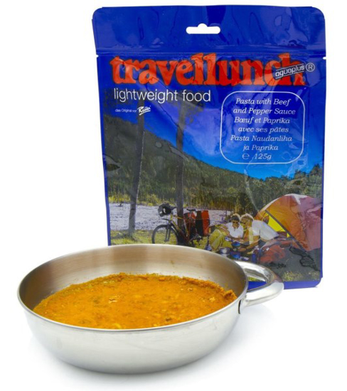 Prekės nuotrauka Nr.20 Maistas kelionėms Travellunch jautiena su makaronais ir paprika 250 g.