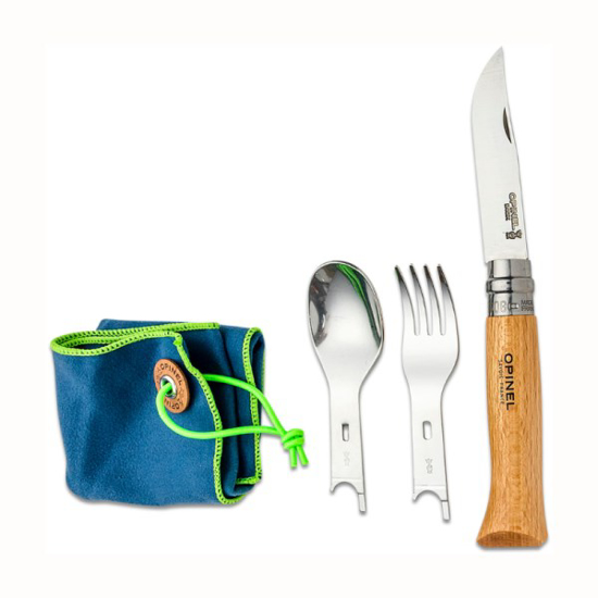 Prekės nuotrauka Peilis su šaukšto ir šakutės priedais Opinel Picnic Plus Complete set with N08 knife