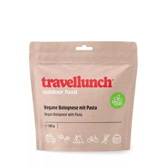 Prekės nuotrauka Nr.54 Maistas kelionėms Travellunch makaronai su veganišku Bolonijos padažu 125 g.