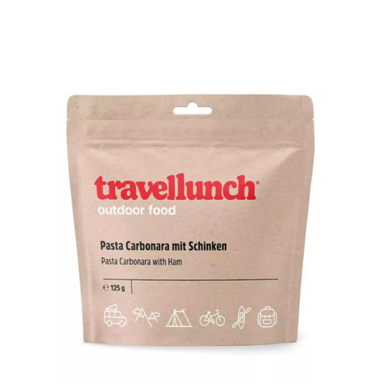 Prekės nuotrauka Nr.09 Maistas kelionėms Travellunch makaronai Carbonara su kumpiu 125 g.