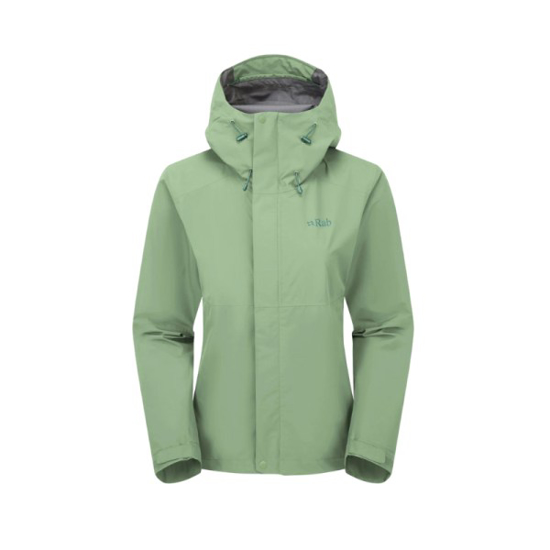 Prekės nuotrauka Moteriška striukė nuo lietaus Rab Downpour Eco Jacket - Salotinė, M
