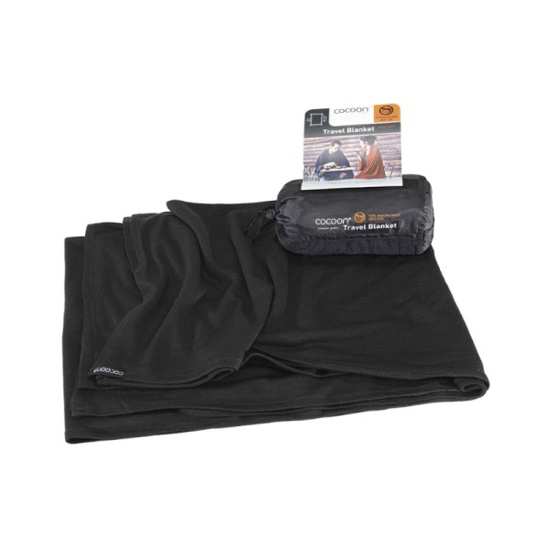 Prekės nuotrauka Kelioninė antklodė COCOON Merino Wool/Silk Travel Blanket - Juoda