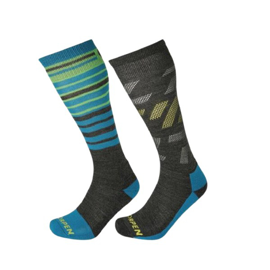 Prekės nuotrauka Slidinėjimo kojinės Lorpen S2MME Ski Mid Men 2 Pack Eco - Pilka / Mėlyna, XL (47-50)