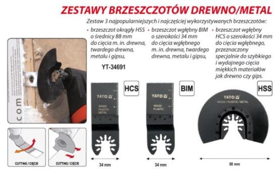 Prekės „Pjūkleliai daugiafunkciniai 3 vnt Yato YT-82220“ paveikslėlis