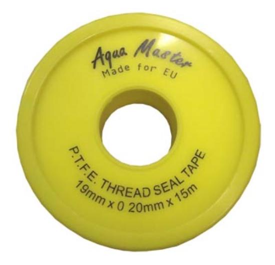 Prekės „Juosta sandarinimo tefloninė P.T.F.E. 12 mm x 0,1 mm 12m Aqua therm“ paveikslėlis