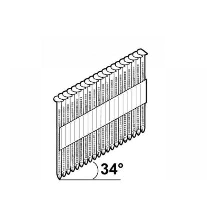 Prekės „Vinys pistoletui 2,8x75 mm 34° 1300 vnt juodos BL Essve 777413“ paveikslėlis