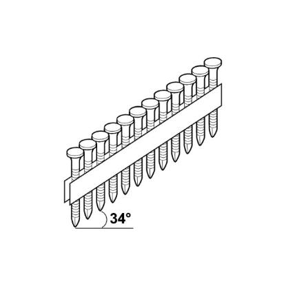 Prekės „Vinys pistoletui 4x40 mm 34° rievėtos FZB 1200 vnt Essve juostose 777690“ paveikslėlis