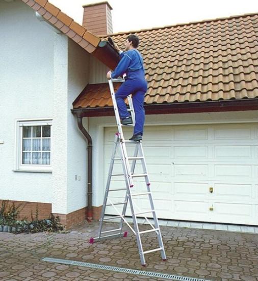Prekės „Kopėčios aliuminės universalios 3 dalių 10 pakopų 2,80 x 6,15 m Krause Corda 010407“ paveikslėlis