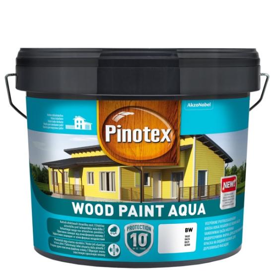 Prekės „Medinių fasadų dažai PINOTEX WOOD PAINT AQUA, 9 l, t. raudonos spalvos“ paveikslėlis