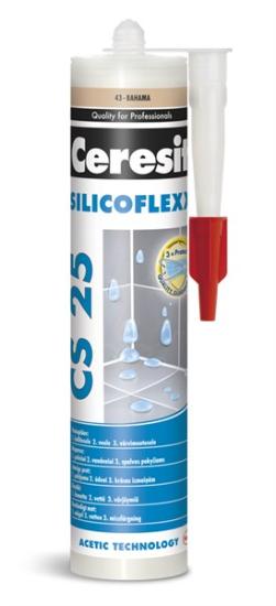 Prekės „CERESIT CS 25-39, 280 ml, PERGAMON, baltos sp. sanitarinis silikonas“ paveikslėlis
