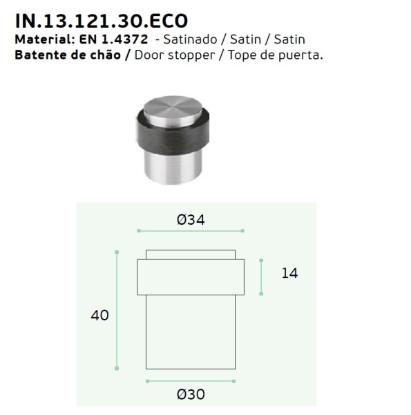 Prekės „Atrama durų 40 mm nerūdijančio plieno spalvos DSS-05 JNF“ paveikslėlis