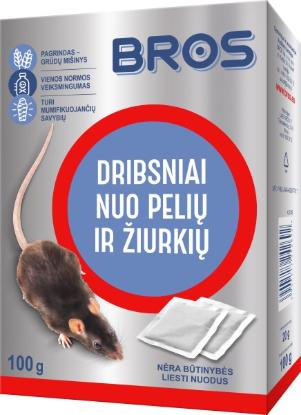Prekės „Dribsniai nuo pelių ir žiurkių, graužikų 100 g Bros“ paveikslėlis