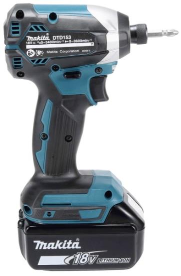 Prekės „Suktuvas akumuliatorinis 18V 1/4 170Nm DTD153Z Makita, be akumuliatoriaus ir kroviklio“ paveikslėlis