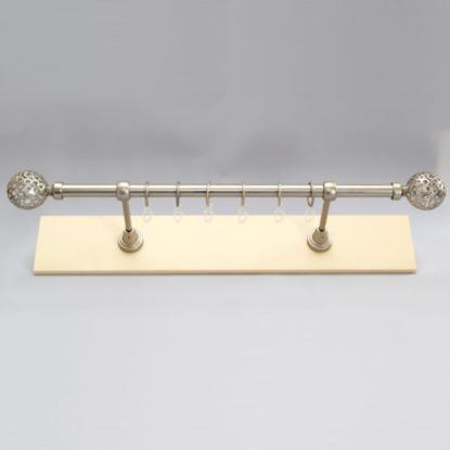 Prekės „Metalinis sieninis karnizas MODENA 300, šviesiai matinės sidabro spalvos, viengubas, 19 mm“ paveikslėlis
