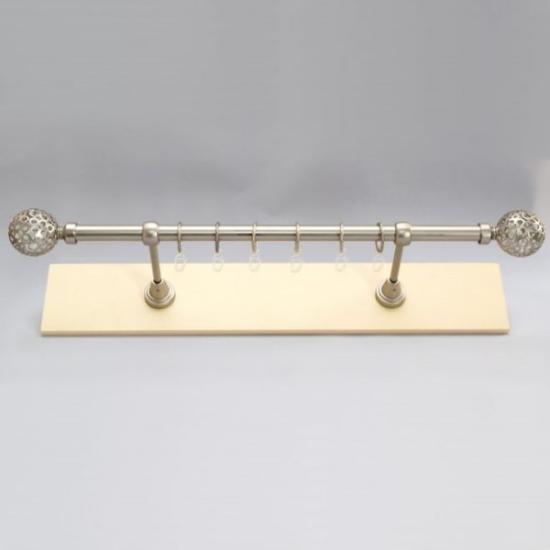 Prekės „Metalinis sieninis karnizas MODENA 300, šviesiai matinės sidabro spalvos, viengubas, 19 mm“ paveikslėlis