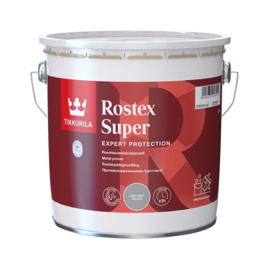 Prekės „Gruntas metalui antikorozinis matinis Tikkurila Rostex Super šviesiai pilkas 3 l“ paveikslėlis
