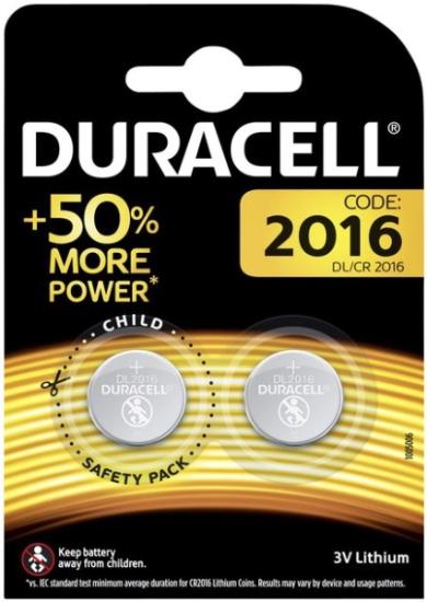 Prekės „Elementai DURACELL, CR2016, 3 V, 2 vnt.“ paveikslėlis