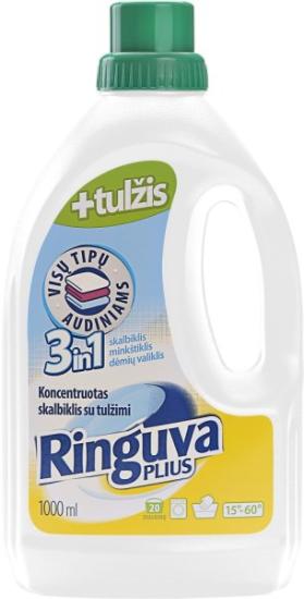 Prekės „Audinių skalbiklis su tulžimi RINGUVA PLIUS 3in1, universalus, 1000 ml“ paveikslėlis